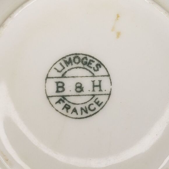 Antique Limoges gold Chintz porcelain cup saucer - Picture 9 of 9